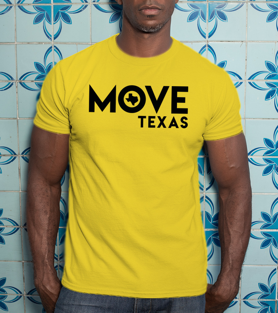 MOVE Texas Voter Engagement Logo Yellow Background T-Shirt