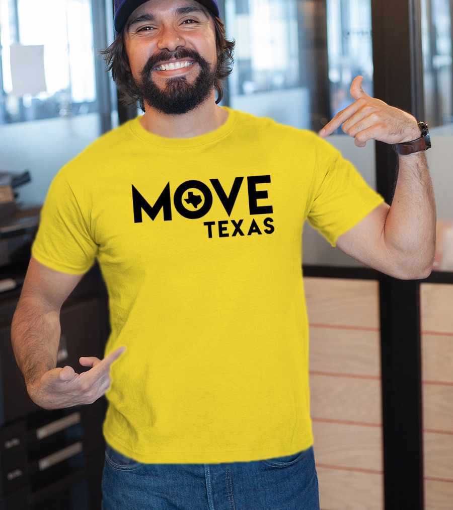 MOVE Texas Voter Engagement Logo Yellow Background T-Shirt
