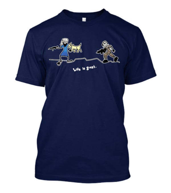 Life Is Great Stick Figure Adventure T-Shirt