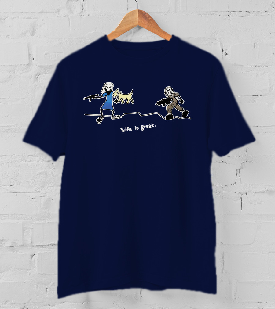 Life Is Great Stick Figure Adventure T-Shirt