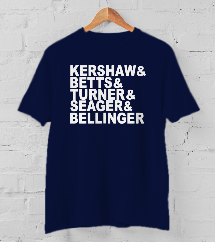Kershaw Betts Turner Seager Bellinger Dodgers Fab Five T-Shirt