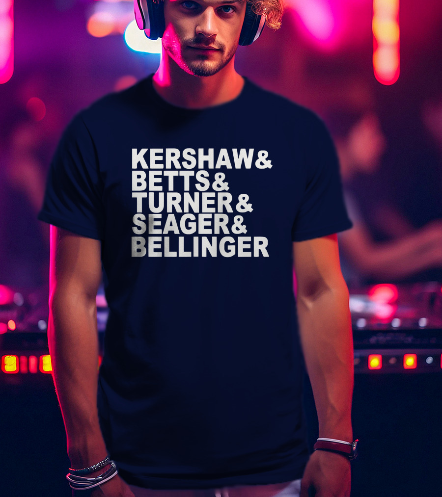 Kershaw Betts Turner Seager Bellinger Dodgers Fab Five T-Shirt
