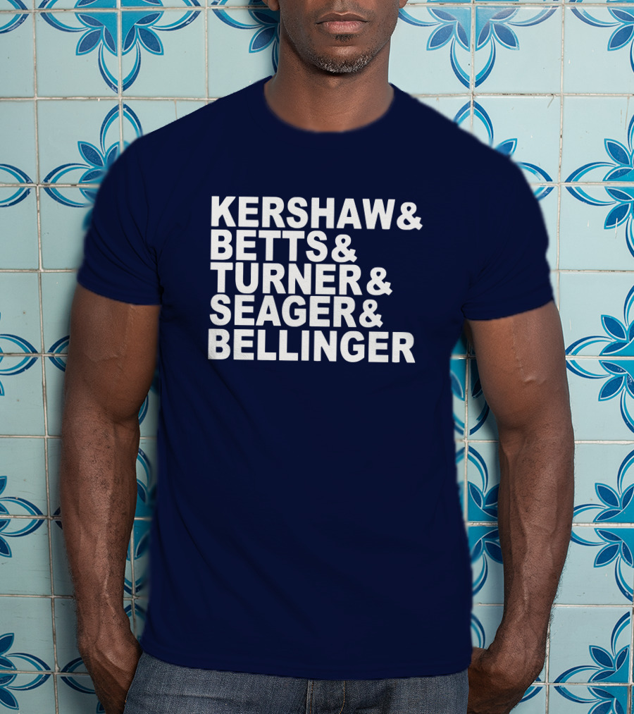 Kershaw Betts Turner Seager Bellinger Dodgers Fab Five T-Shirt