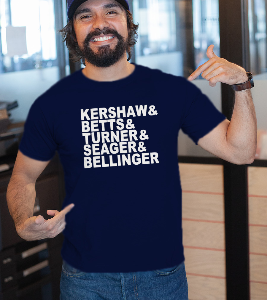Kershaw Betts Turner Seager Bellinger Dodgers Fab Five T-Shirt