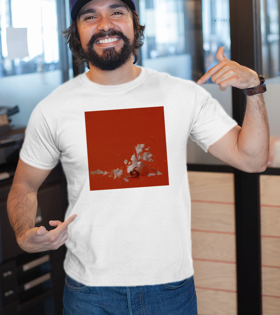 Therefore I Am Broken Egg On Orange Background T-Shirt