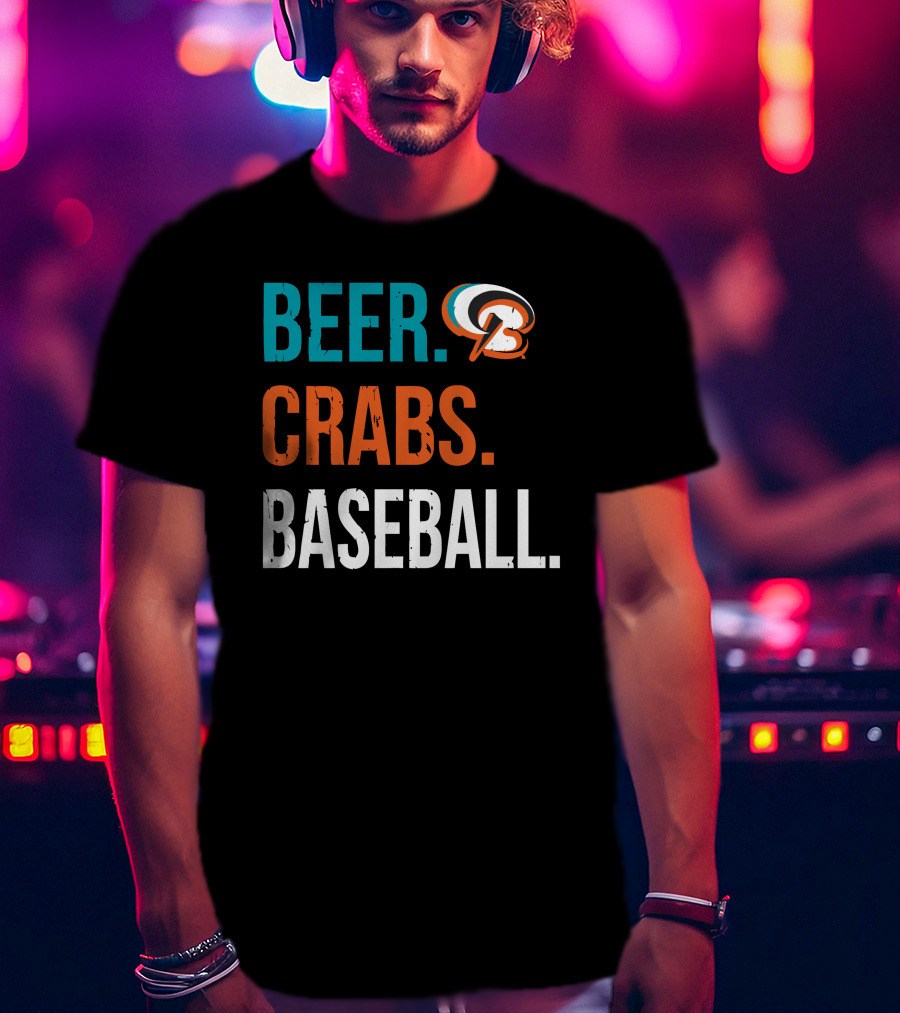 Beer Crabs Baseball Baltimore Orioles Logo Letter B T-Shirt