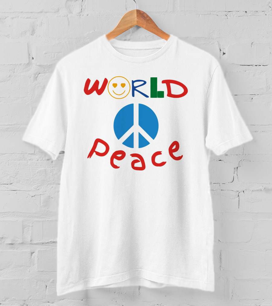 WORLD Peace Smiley Face With Peace T-Shirt