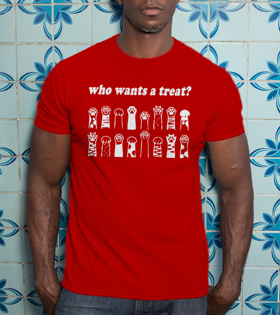 Who Wants A Treat Paws Up Animal Lovers T-Shirt