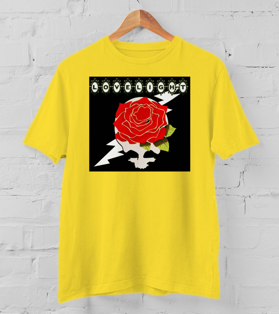 Lovelight Rose Skull With Lightning Bolt T-Shirt