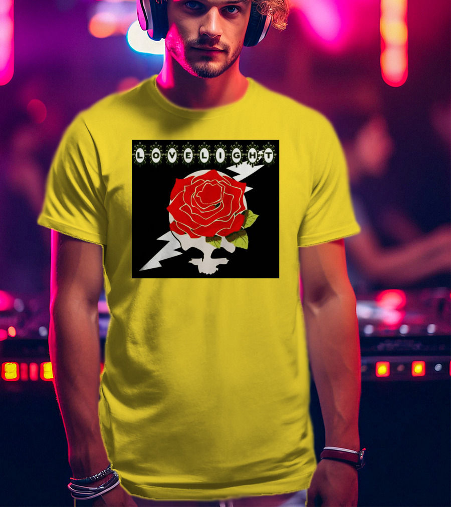 Lovelight Rose Skull With Lightning Bolt T-Shirt