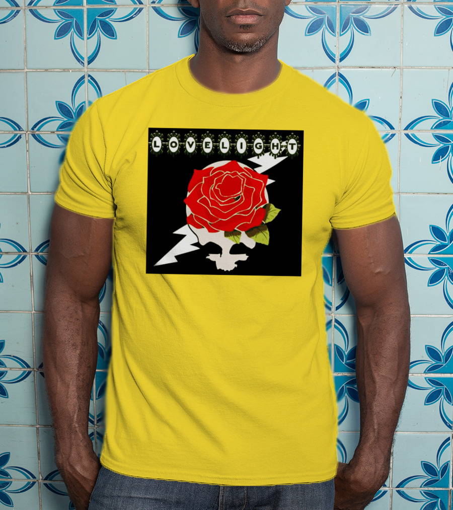 Lovelight Rose Skull With Lightning Bolt T-Shirt