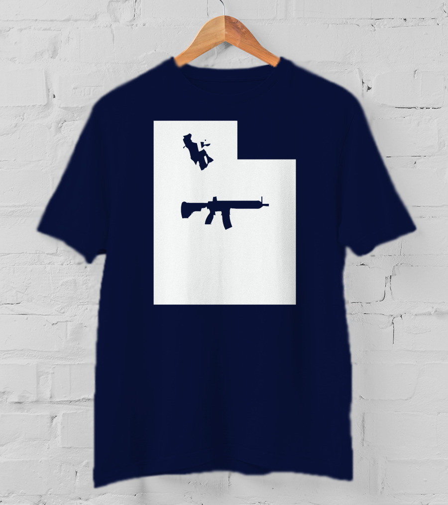 Keep Utah Tactical AR-15 Rifle And Skier In State T-Shirt