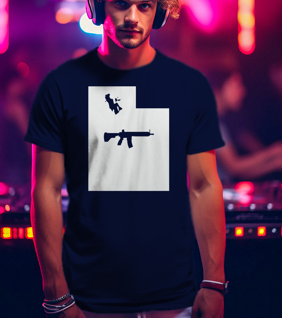 Keep Utah Tactical AR-15 Rifle And Skier In State T-Shirt
