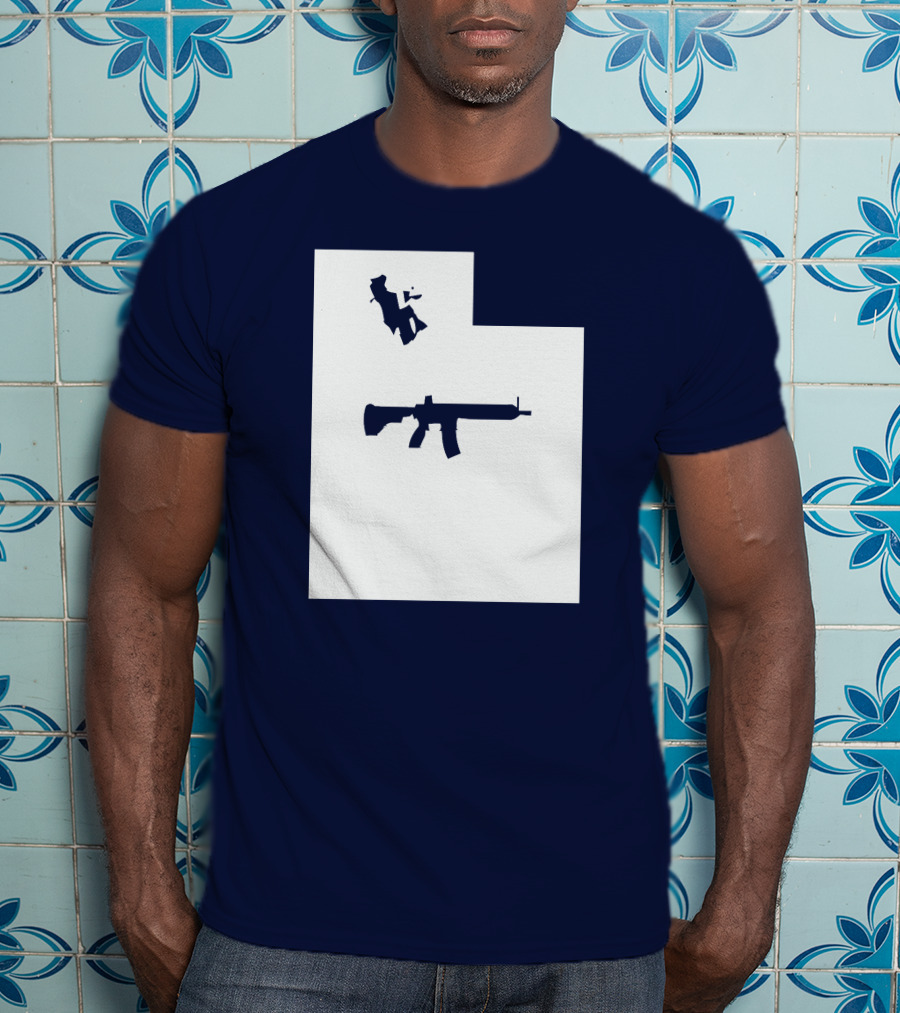 Keep Utah Tactical AR-15 Rifle And Skier In State T-Shirt