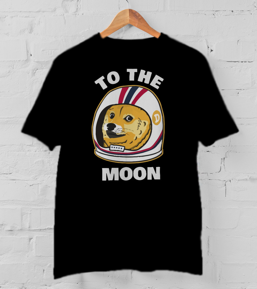 To The Moon Doge Astronaut Helmet T-Shirt