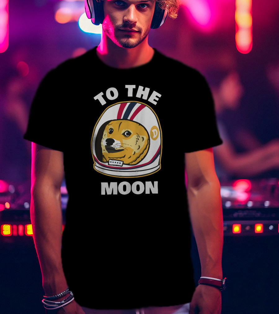 To The Moon Doge Astronaut Helmet T-Shirt