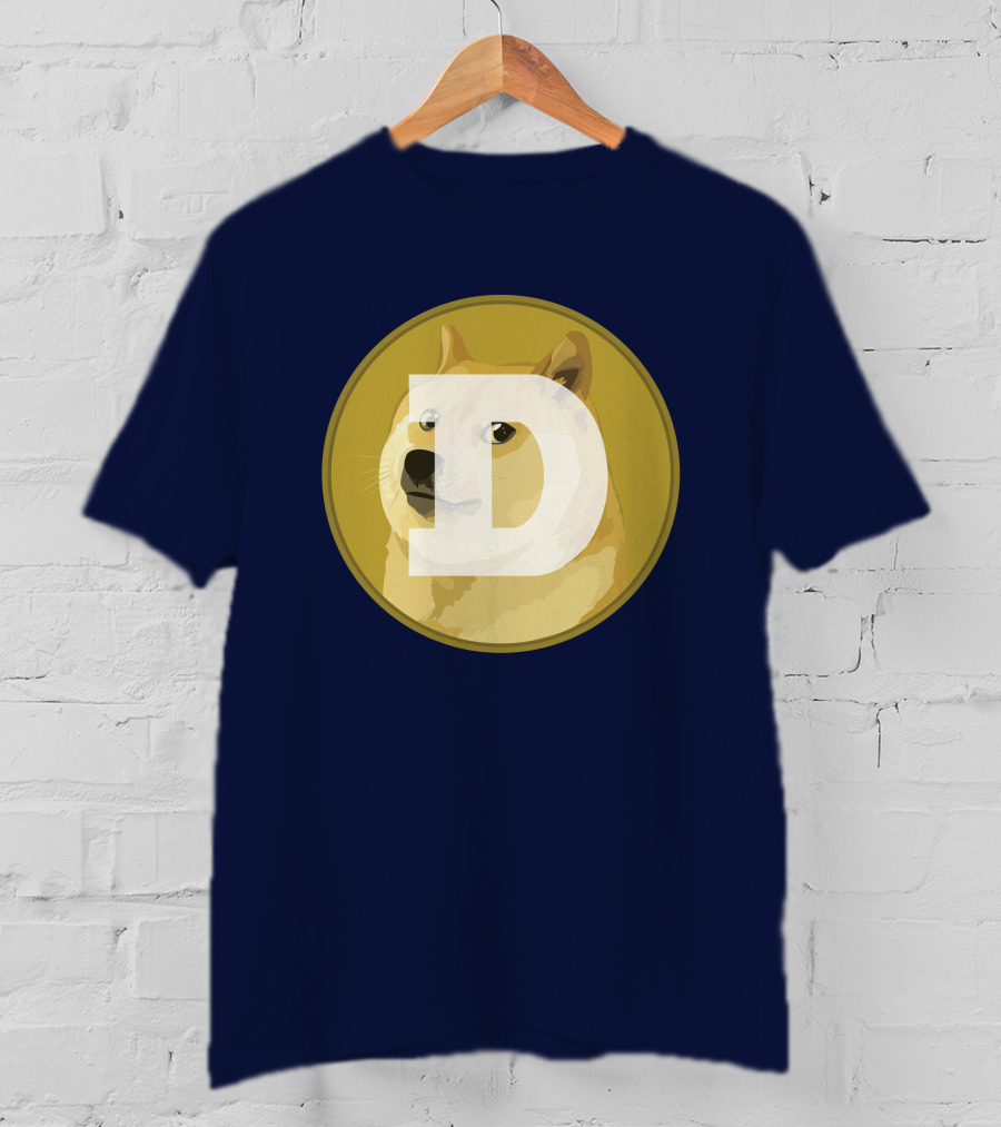Dogecoin Dog Meme Cryptocurrency Icon D Letter T-Shirt