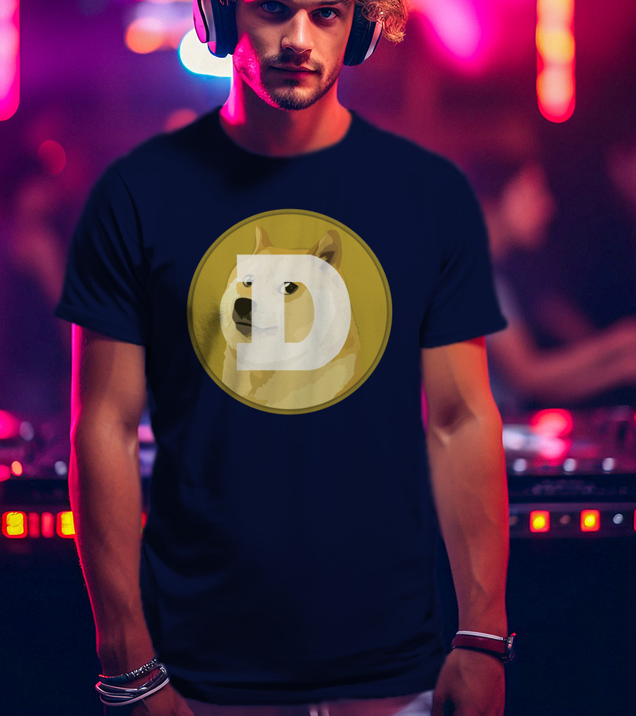 Dogecoin Dog Meme Cryptocurrency Icon D Letter T-Shirt