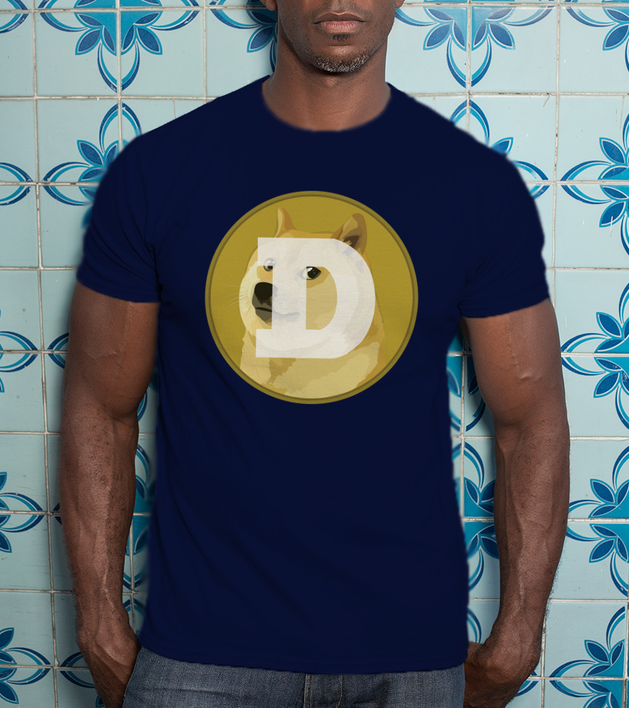 Dogecoin Dog Meme Cryptocurrency Icon D Letter T-Shirt