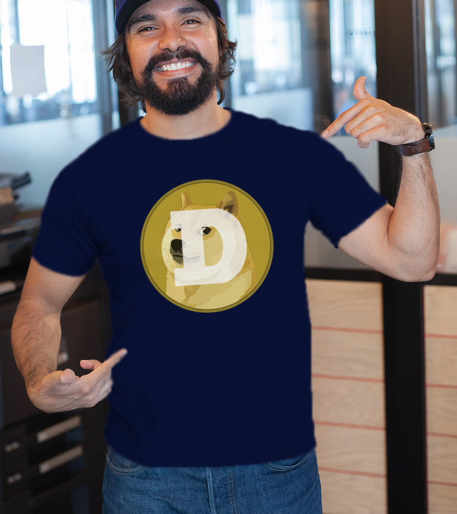Dogecoin Dog Meme Cryptocurrency Icon D Letter T-Shirt