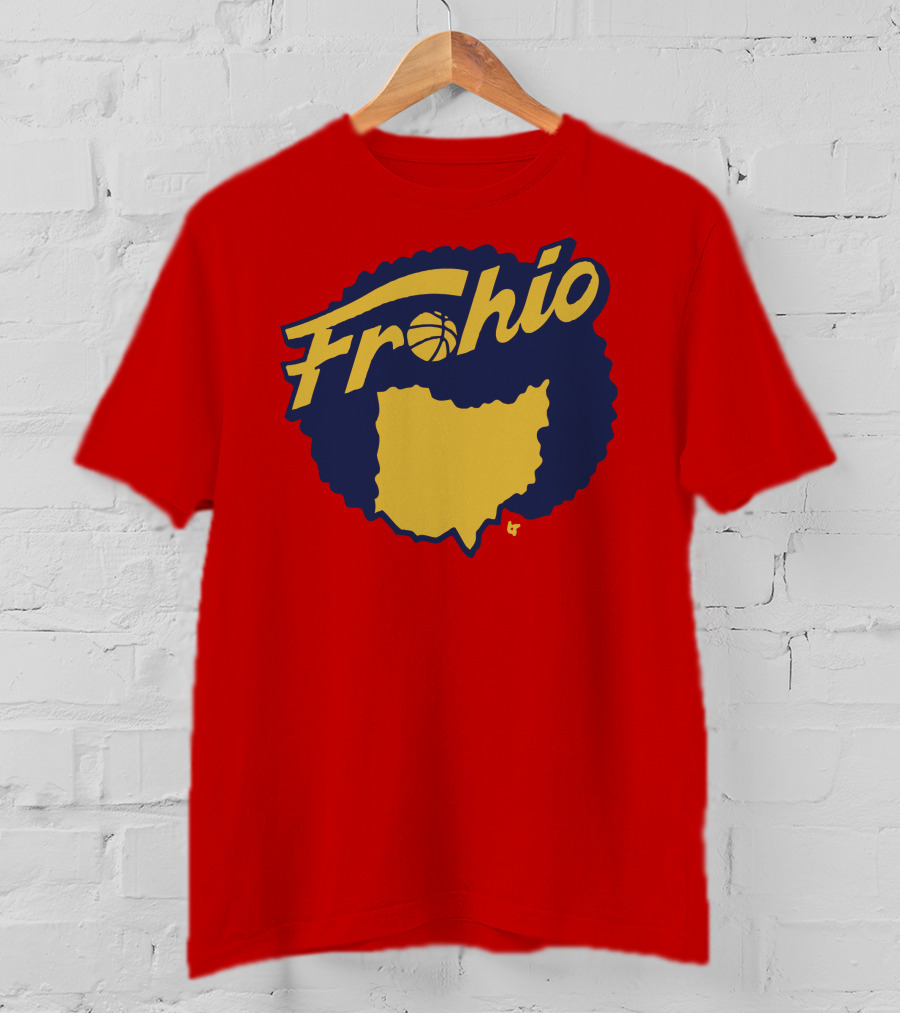 Frohio Ohio Basketball Map Silhouette Red T-Shirt
