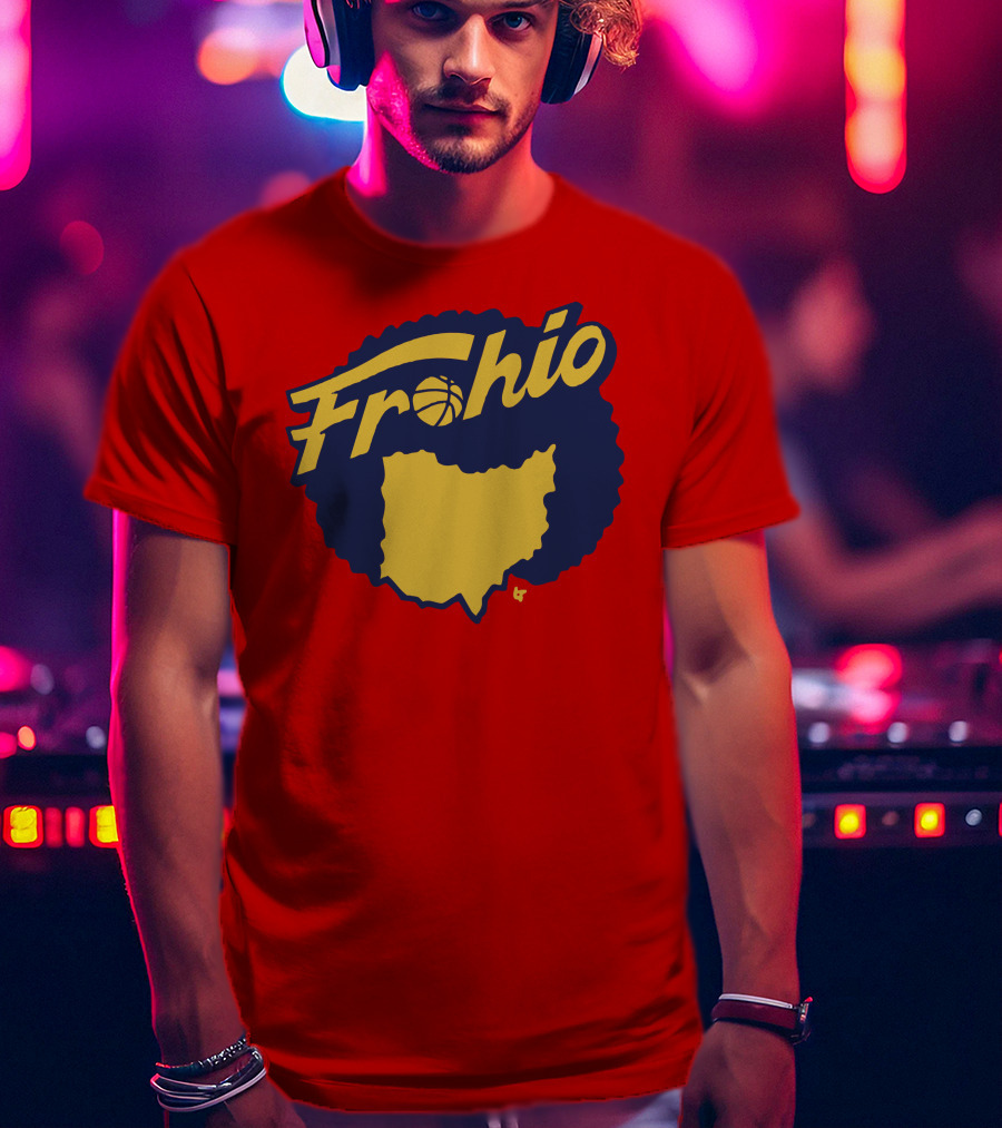 Frohio Ohio Basketball Map Silhouette Red T-Shirt