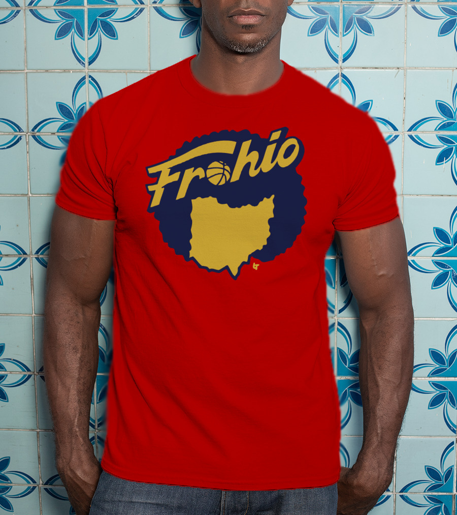 Frohio Ohio Basketball Map Silhouette Red T-Shirt