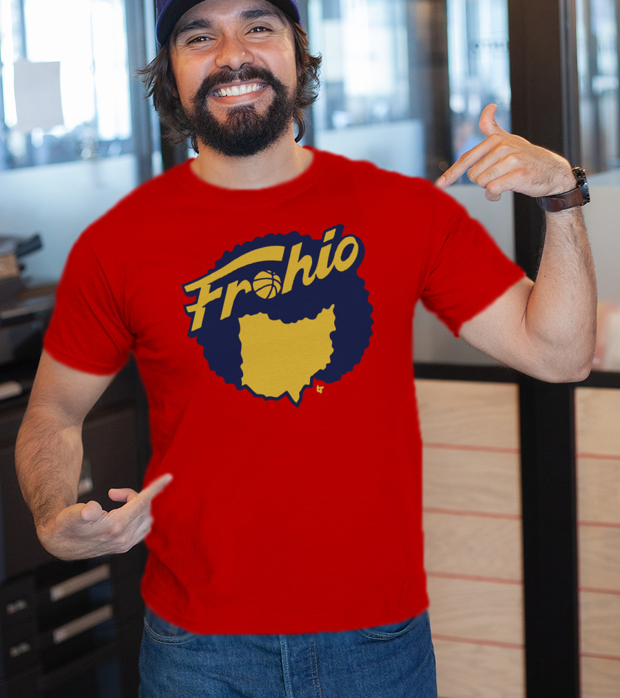 Frohio Ohio Basketball Map Silhouette Red T-Shirt