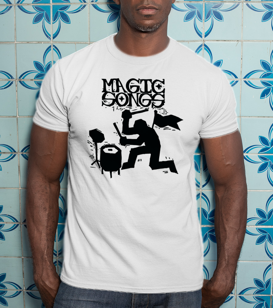 Magic Songs Drummer Silhouette In Action T-Shirt