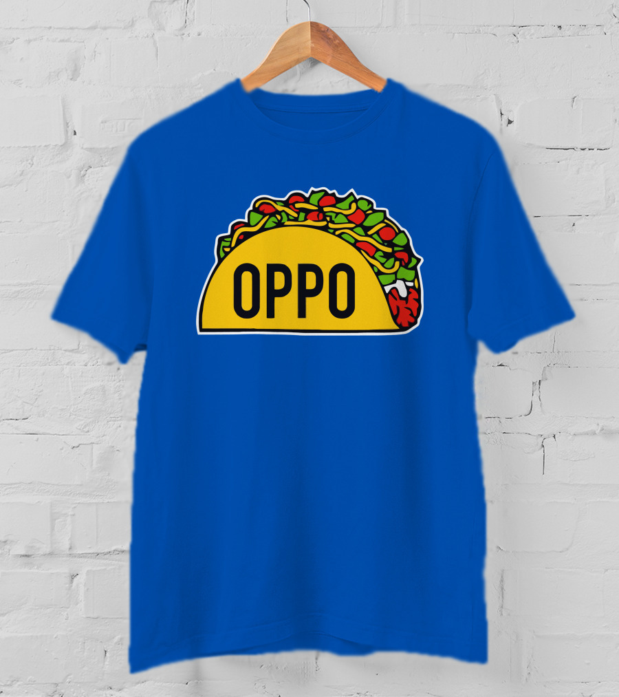 OPPO Taco Graphic On Vibrant Blue Background T-Shirt