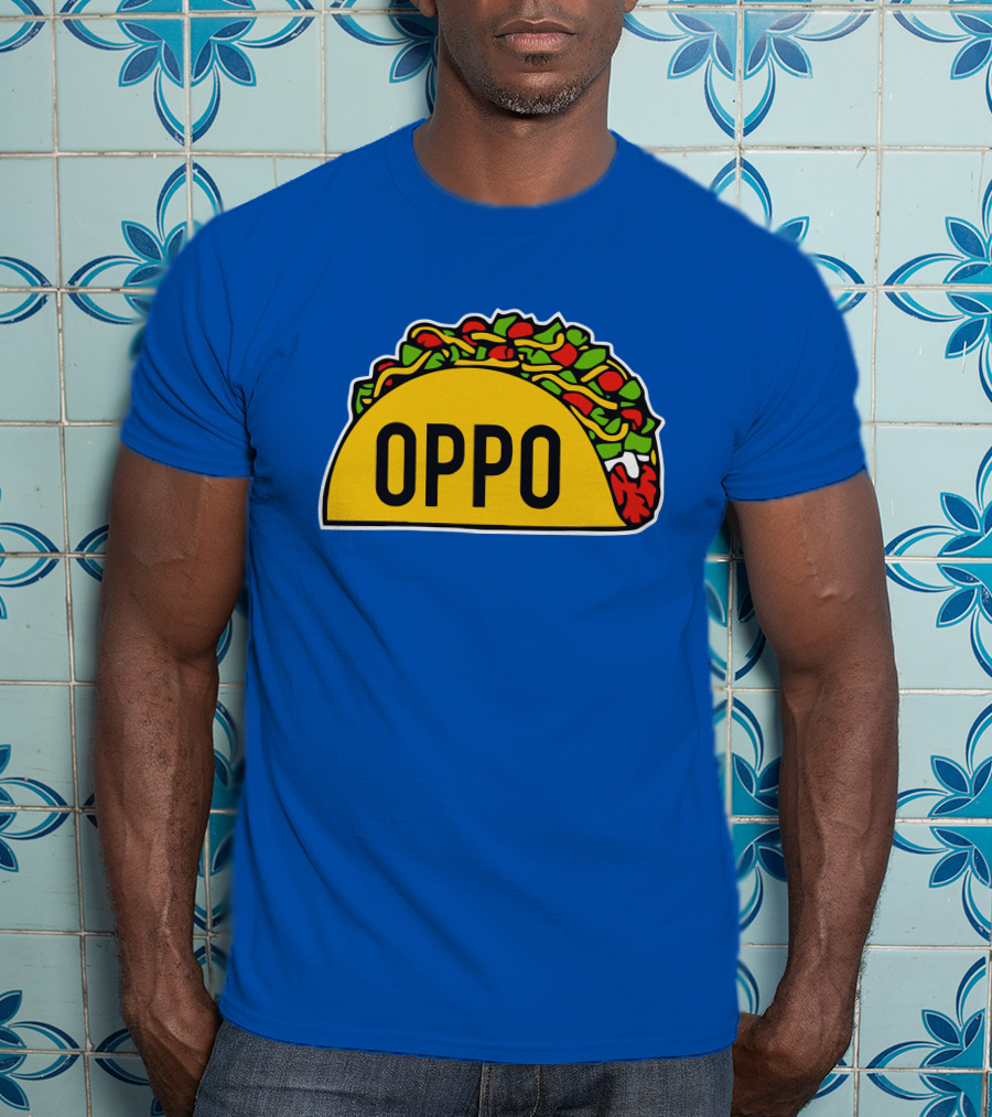 OPPO Taco Graphic On Vibrant Blue Background T-Shirt