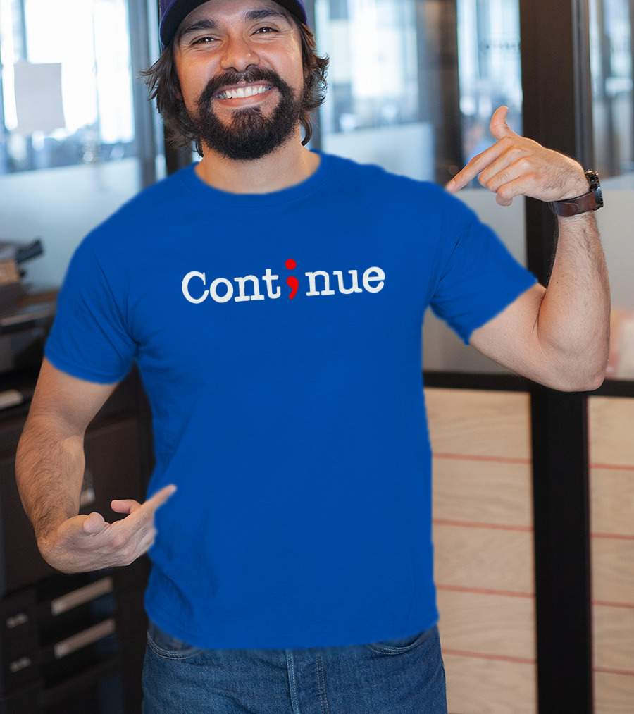 Cont;nue Semicolon Blue T-Shirt