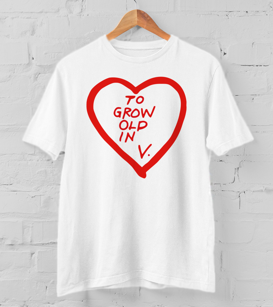 Wandavision To Grow Old In Love Red Heart Design V T-Shirt