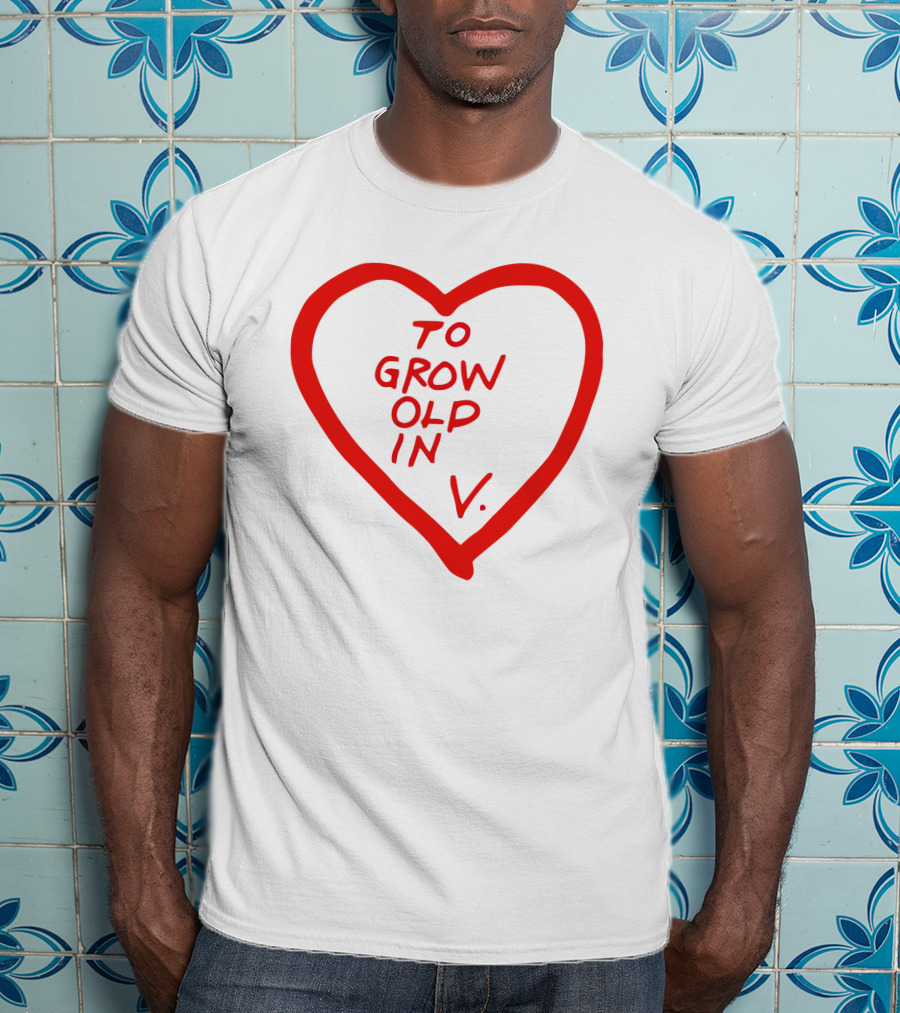 Wandavision To Grow Old In Love Red Heart Design V T-Shirt