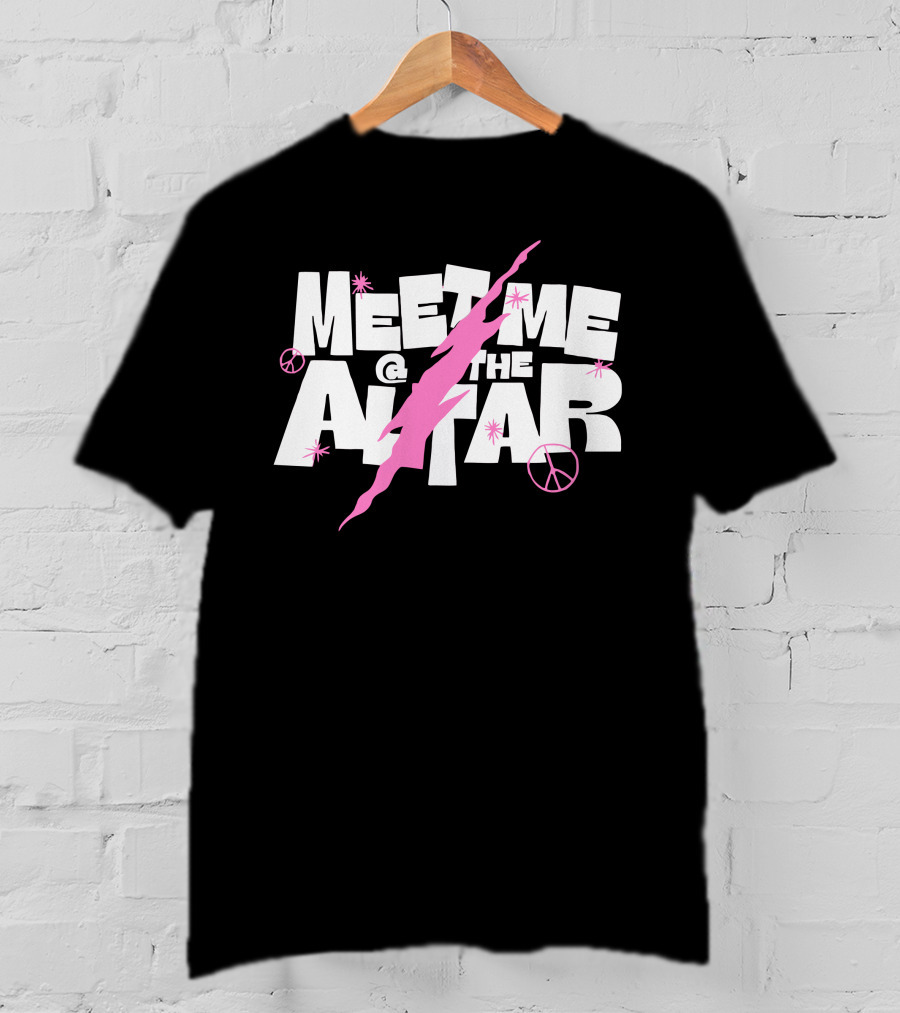 Meet Me @ The Altar Pink Lightning And Peace Signs T-Shirt