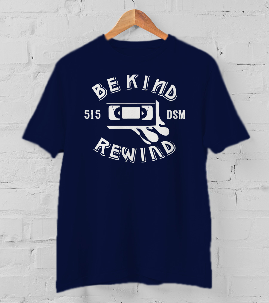 Be Kind Rewind 515 DSM VHS Tape Des Moines T-Shirt