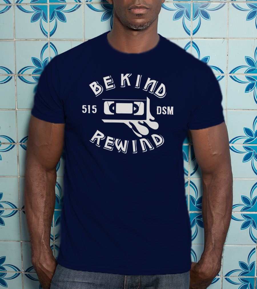 Be Kind Rewind 515 DSM VHS Tape Des Moines T-Shirt
