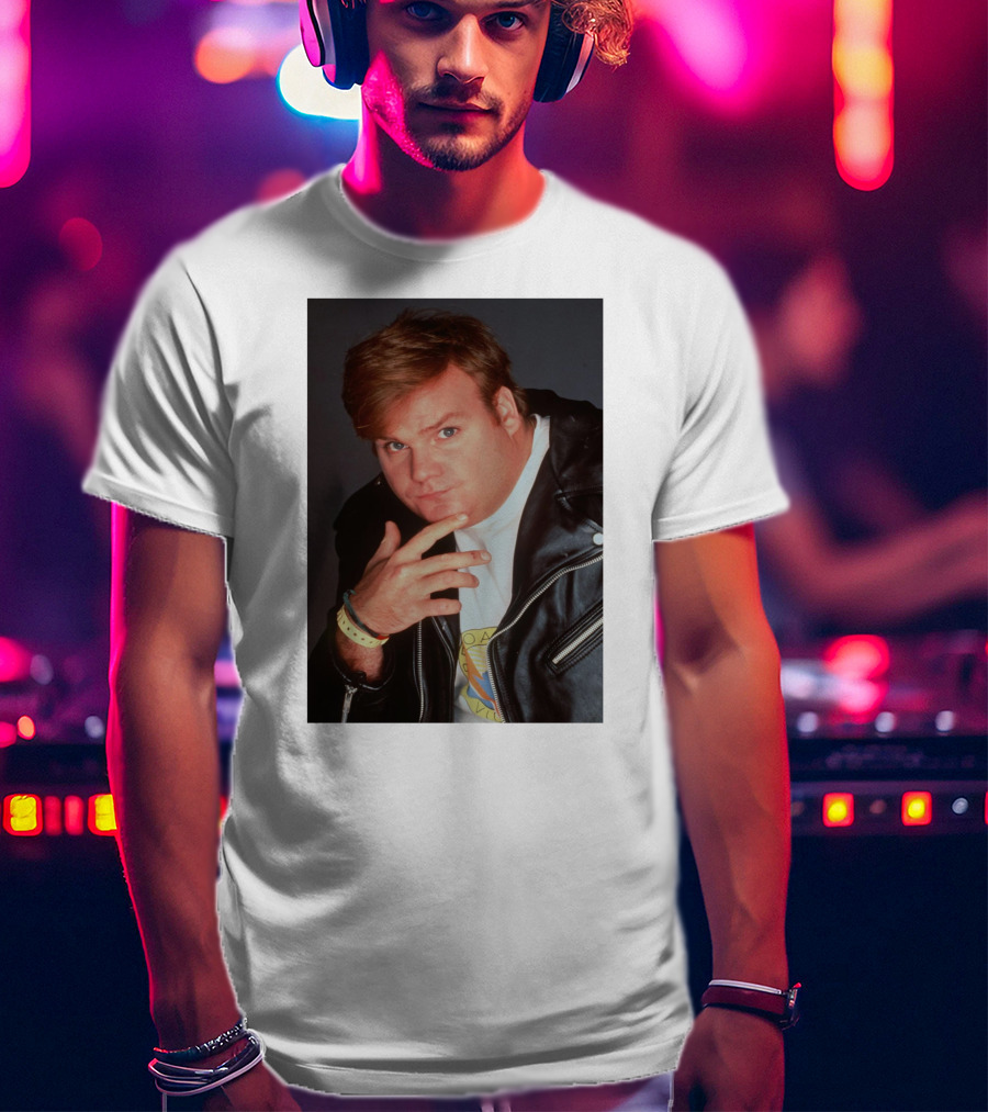 Chris Farley Leather Jacket And Wristbands 90s T-Shirt
