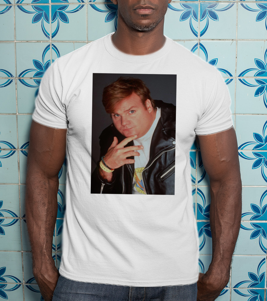Chris Farley Leather Jacket And Wristbands 90s T-Shirt