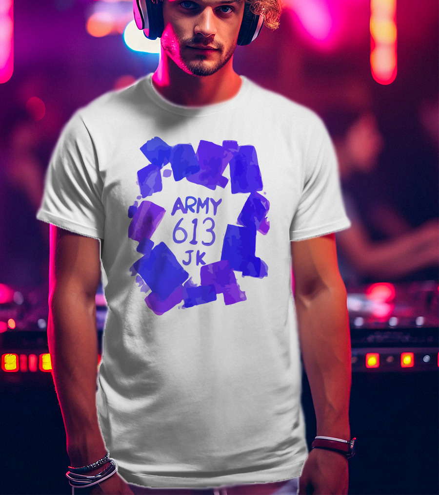 BTS ARMY 613 JK Purple Abstract T-Shirt