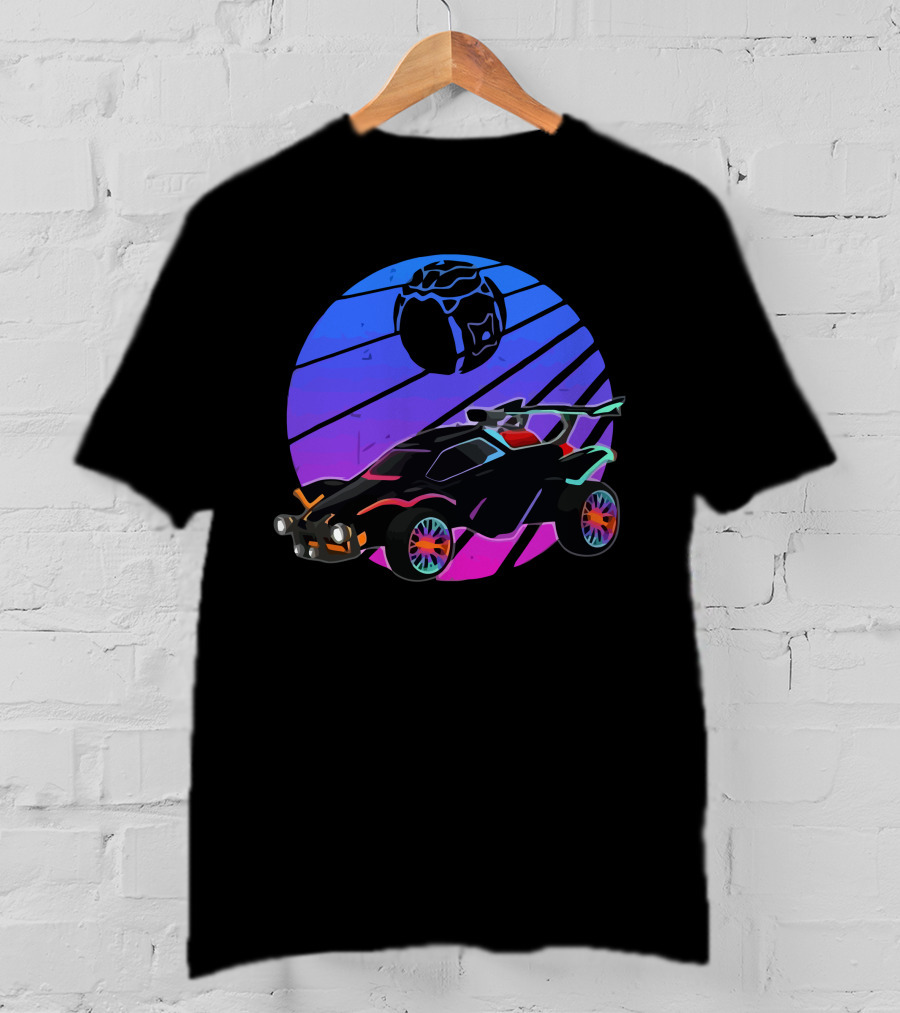 Rocket Soccer Car League Vibrant Distressed Gamer T-Shirt