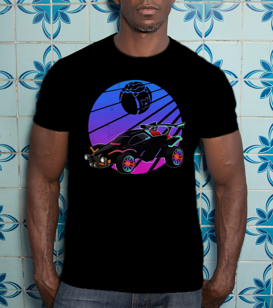 Rocket Soccer Car League Vibrant Distressed Gamer T-Shirt
