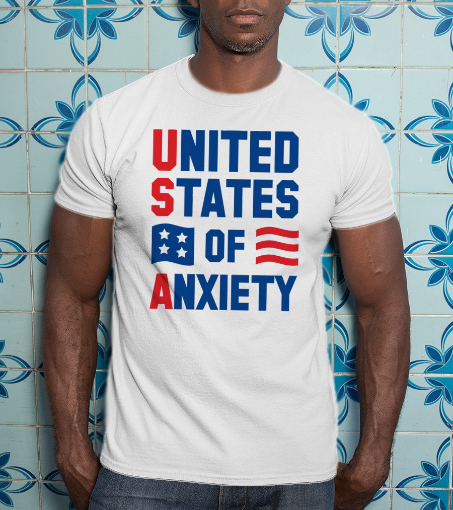 United States Of Anxiety USA Flag T-Shirt