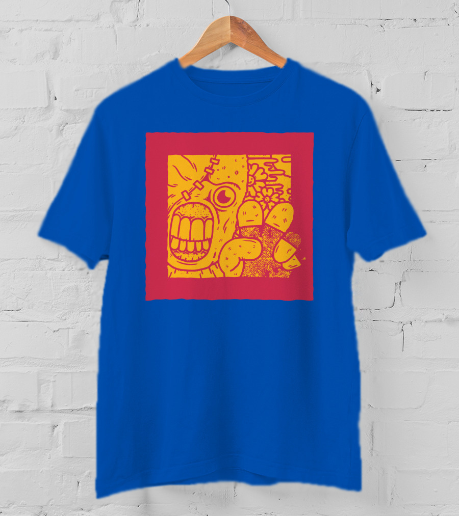 Biomaster 3 Last Escape Panic Zombie Face And Floral Background T-Shirt