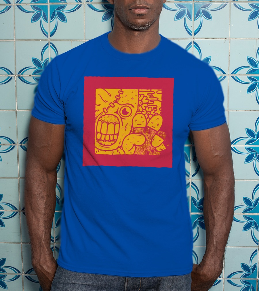 Biomaster 3 Last Escape Panic Zombie Face And Floral Background T-Shirt