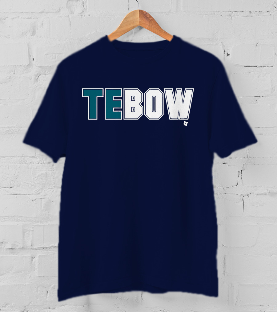 TEBOW Tim Tebow Dark Blue Block Lettering T-Shirt