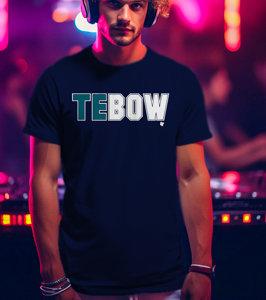 TEBOW Tim Tebow Dark Blue Block Lettering T-Shirt