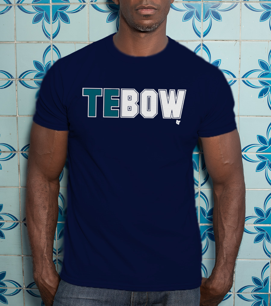 TEBOW Tim Tebow Dark Blue Block Lettering T-Shirt