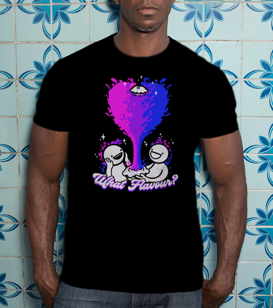 What Flavour? Bi Colorful Abstract Heart Splash T-Shirt
