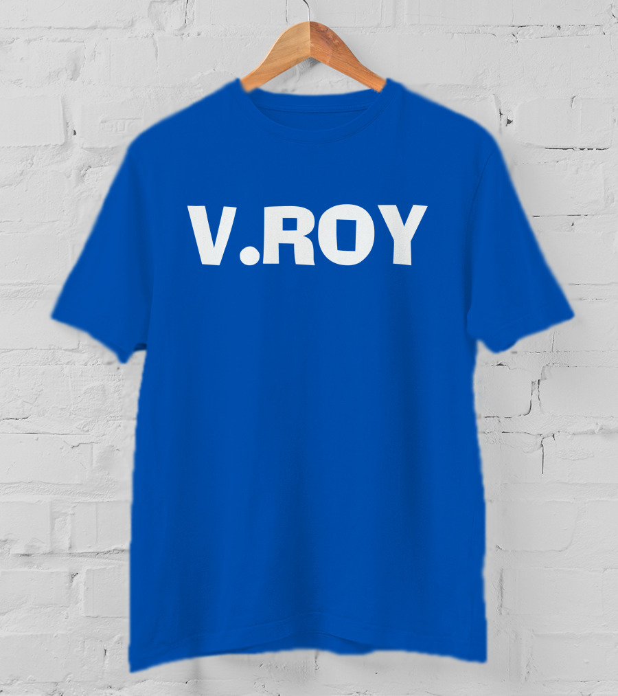 V Roy Classic Blue Typography T-Shirt